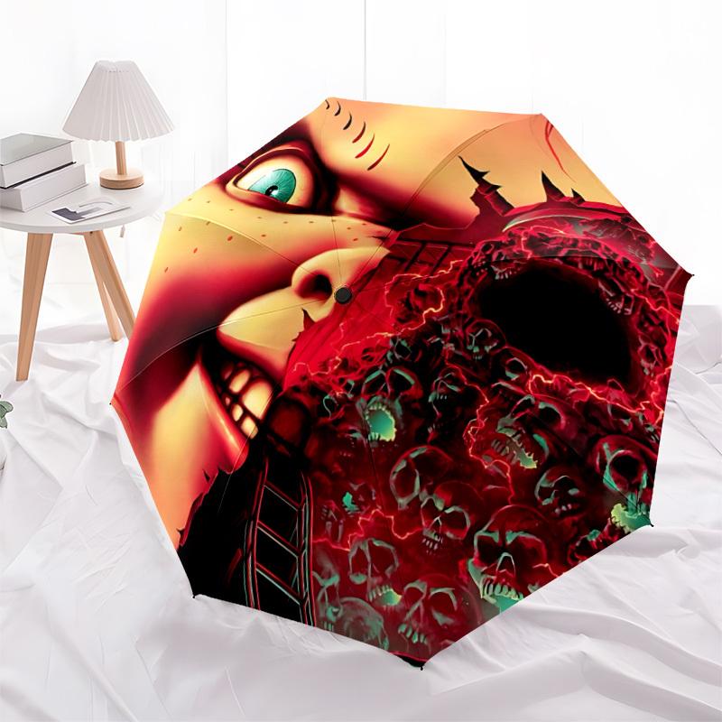 1pc Chucky Automatic Open/Close Umbrella Folding Umbrella, Portable Compact Travel Umbrella, Birthday/Christmas Gift for Men & Women L1110y28