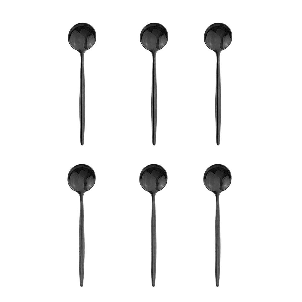 

6pcs Mini Stirring Spoons For Coffee Tea Stainless Steel Small Spoons for Sauce Salt Sugar Black Gold Tea Spoon Set Tableware