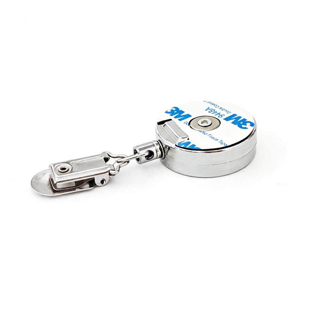 Retractable 4cm All-Metal Towel Clip with Easy-Pull Steel Wire - Anti-Lost, Anti-Theft, No Punch Needed.