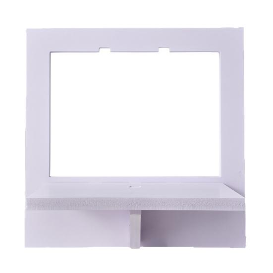 White Square Wall Floating Shelf Round Hexagon Flower Shape Wall Mount Display Shelf