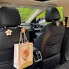 Multifunctional Car Hook: Khaki Floral Chair Back Storage Essential for Women