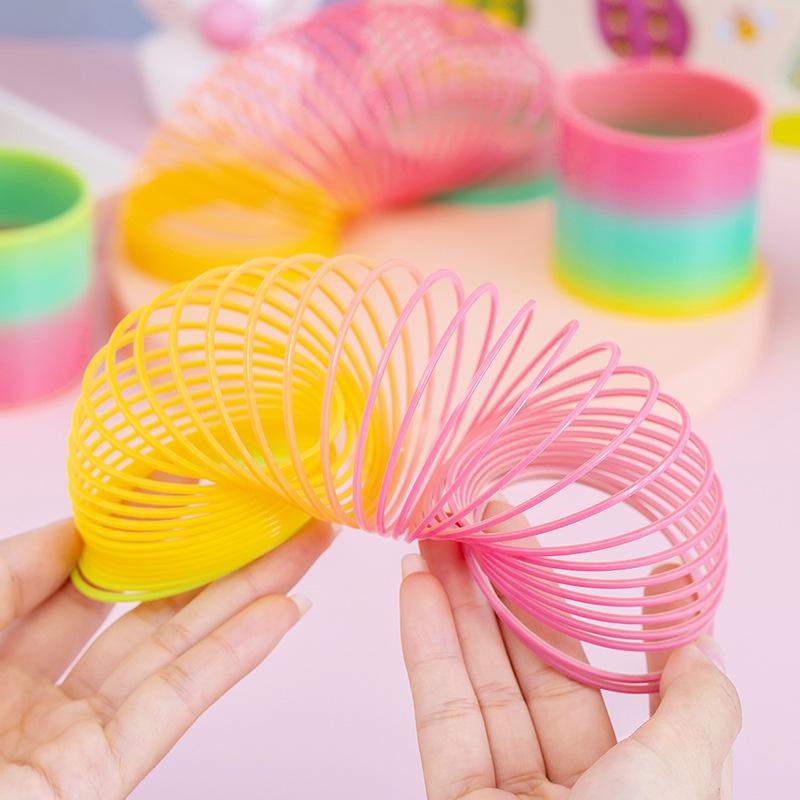 Colorful Stacking Rings with Smiley Face Slinky Prize for Kindergarten Gifts