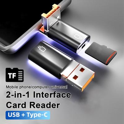 Smart 2-in-1 USB Reader Type-C Card Compact High-speed Size Portable No Driver Required Universal