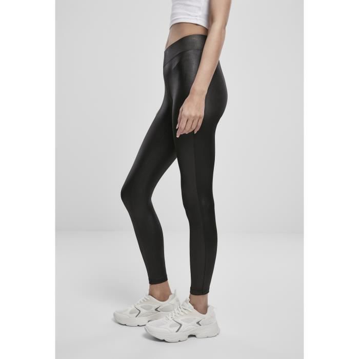 Damen Leggings - Urban Classics - Lederimitat - Schwarz - Fitness - Laufen