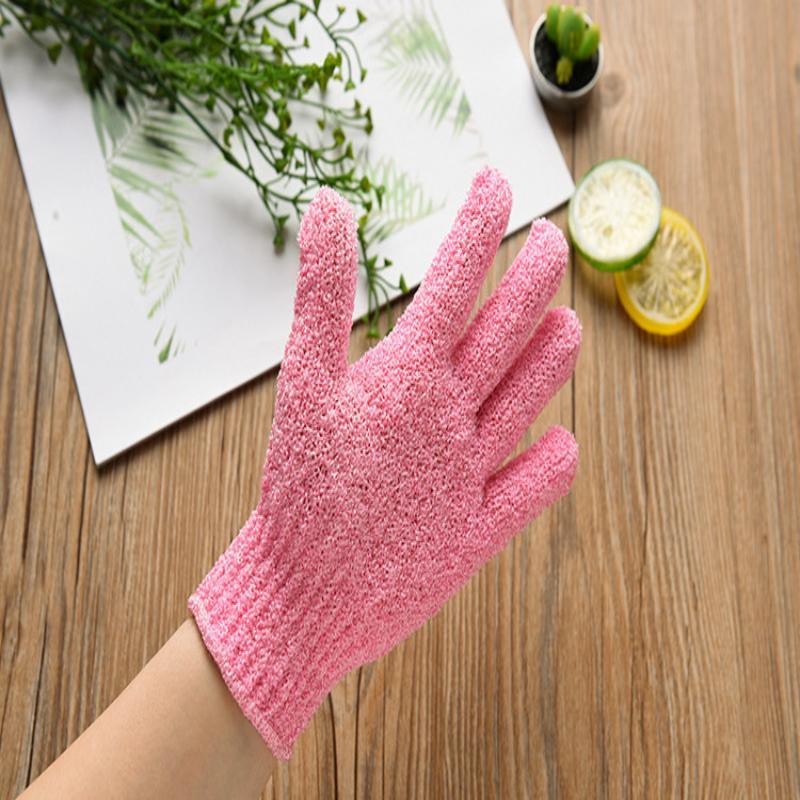 2Pcs 2-in-1 Exfoliating Bath Gloves Massage Peeling Shower Scrub Mitts for Full Body Skin Smoothing Care
