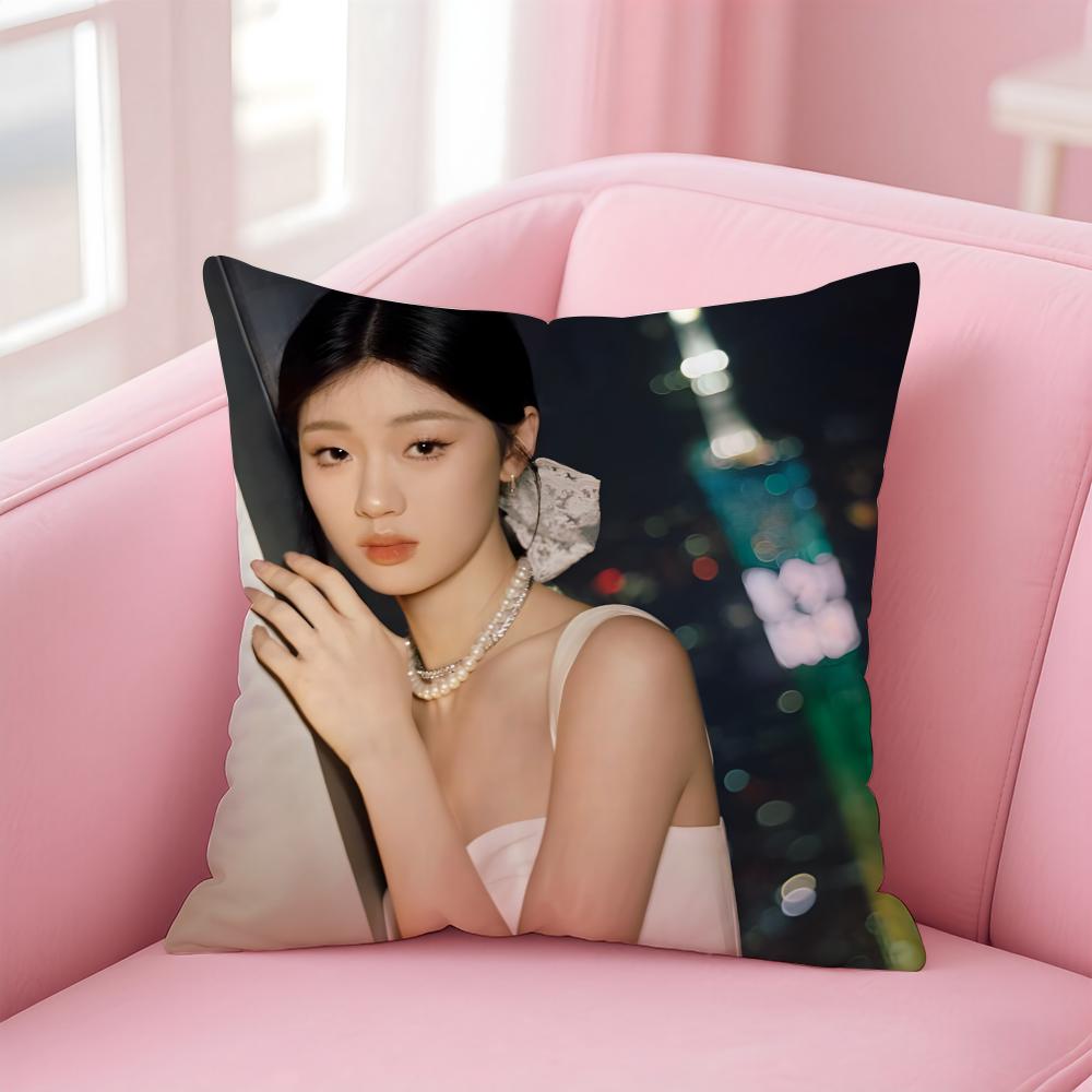 Popular fashion Chinese singer SShan Yichun Cushion Cover Pillowcase Short Plush Invisible zipper Room Sofa Cushion Cover