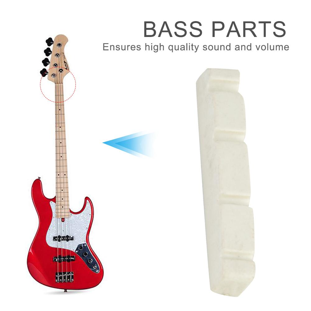 2 Pcs Quality Plastic 4 String Bass Guitar Nut Musical Instrument Replacement(44*5.8*8mm)