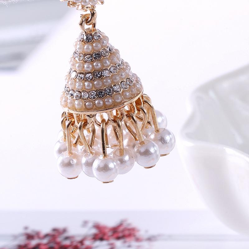 Creative Retro Ethnic Lantern & Teardrop Stud Earrings