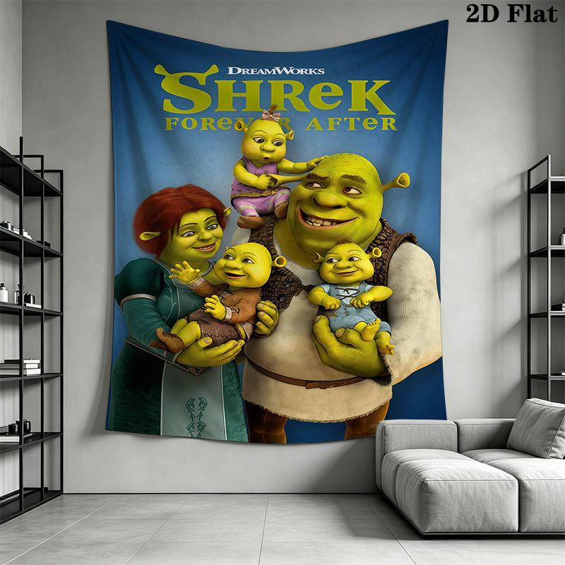 Shrek Green Ogre'S Tale Tapestry Wallmounted Background Cloth Home Decor Wall Decoration Wall Covering Decoration