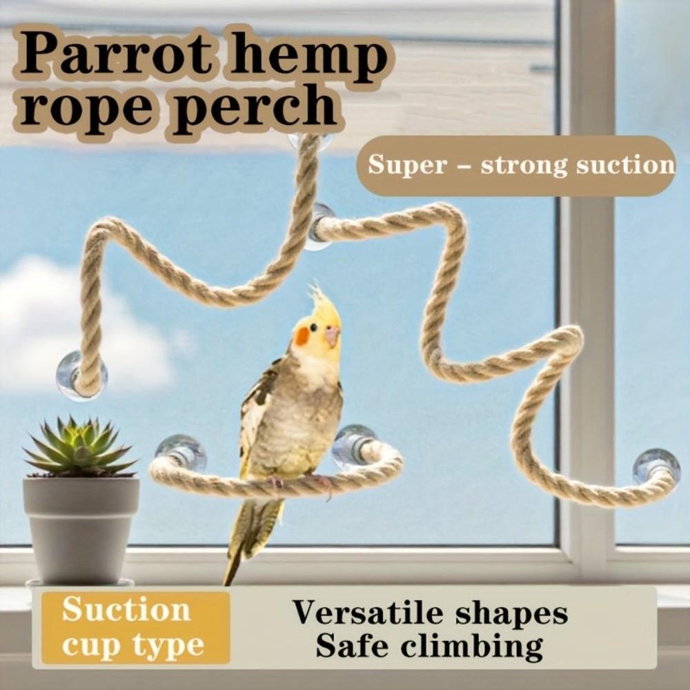 Hanfseil DIY Biegsame Sitzstange für Vögel Bequemer Griff Papageien Standstange Käfigzubehör