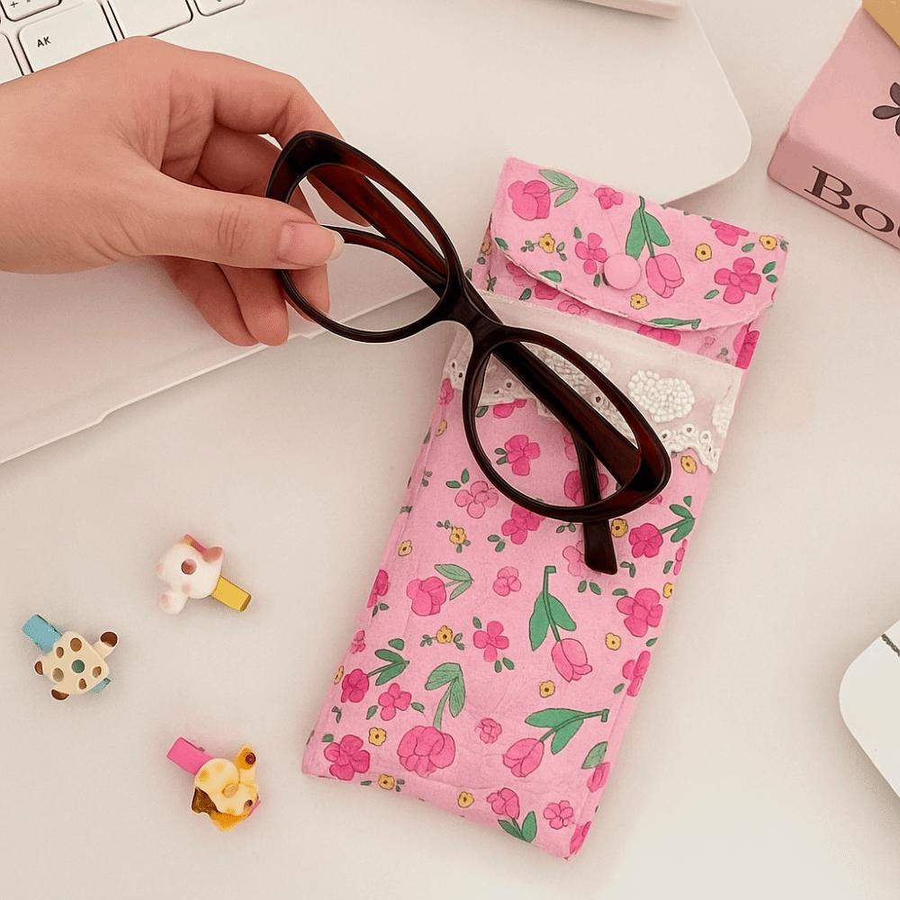 Sweet Cute Pencil Case Korean Style Lovely Eyeglasses Case Lightweight Lipstick Bag Girls
