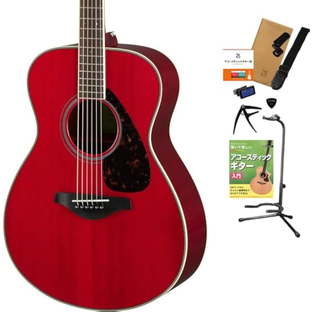 YAMAHA FS820 RR Acoustic Guitar with Textbook Select 11-piece Set Beginner Set Yamaha