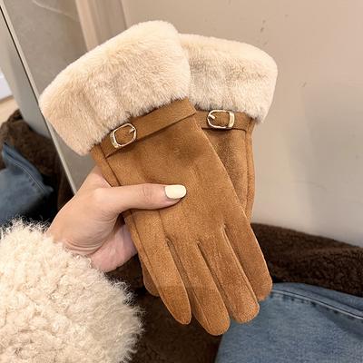 Luvas Grossas à Prova de Vento para Exterior Outono Inverno Quentes Versáteis Luvas para Frio