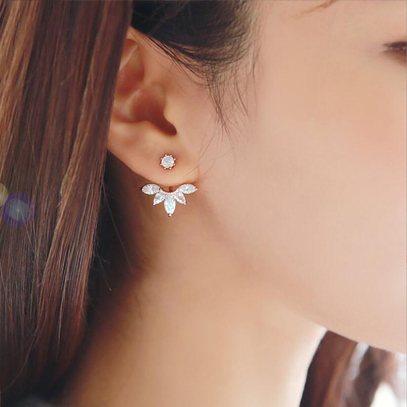 Full Moissanite Smile Stud Earrings for Women Sparkling Simulated Diamond S925 Silver Ear Jewelry Christmas Gift