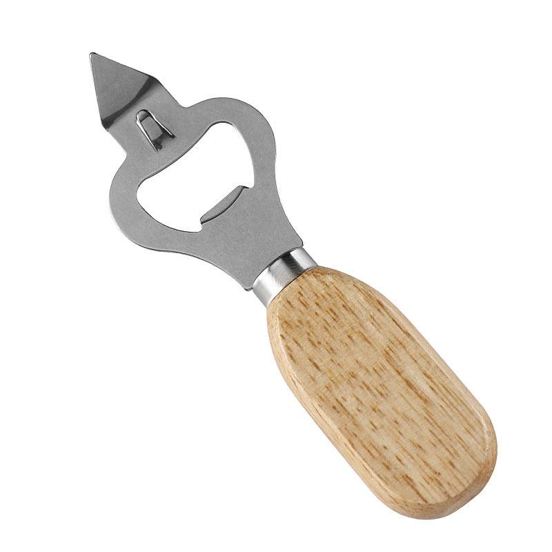 

Customizable Stainless Steel Bottle & Can Opener with Rubber Wood Handle