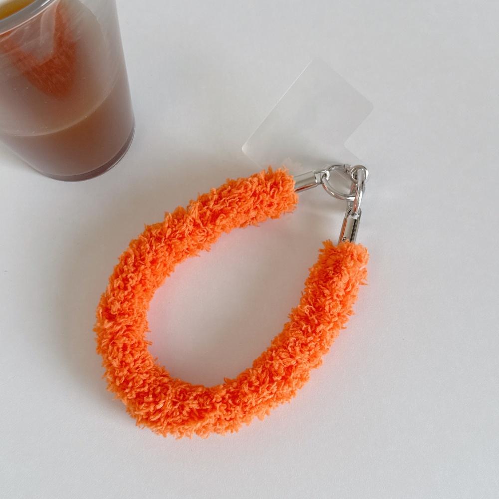 

Candy Solid Color Plush Short Lanyard for Mobile Cell Phone Furry Hand Wrist Strap Winter Warm Rope for Phone Cover Universal