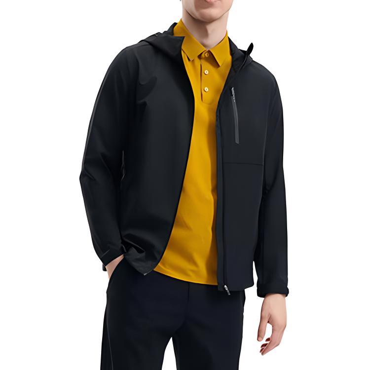 Fila SS24 Woven Solid Color Comfortable Lightweight Jacket Men Jackets Black F11M422706F-BK