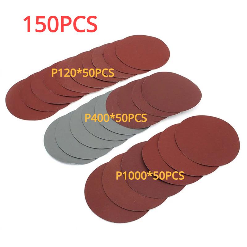 30pcs/Set 5Inch 125mm Round Hook and Loop Sandpaper Woodworking Metal Grinding Disc Abrasive Polishing Tool For Polishing