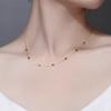 Vin14K Gold Plated Dainty Green Rectangle Cubic Zirconia Necklace Thin Snake Chain Minimalist Daily Choker Neck Jewelry for Women