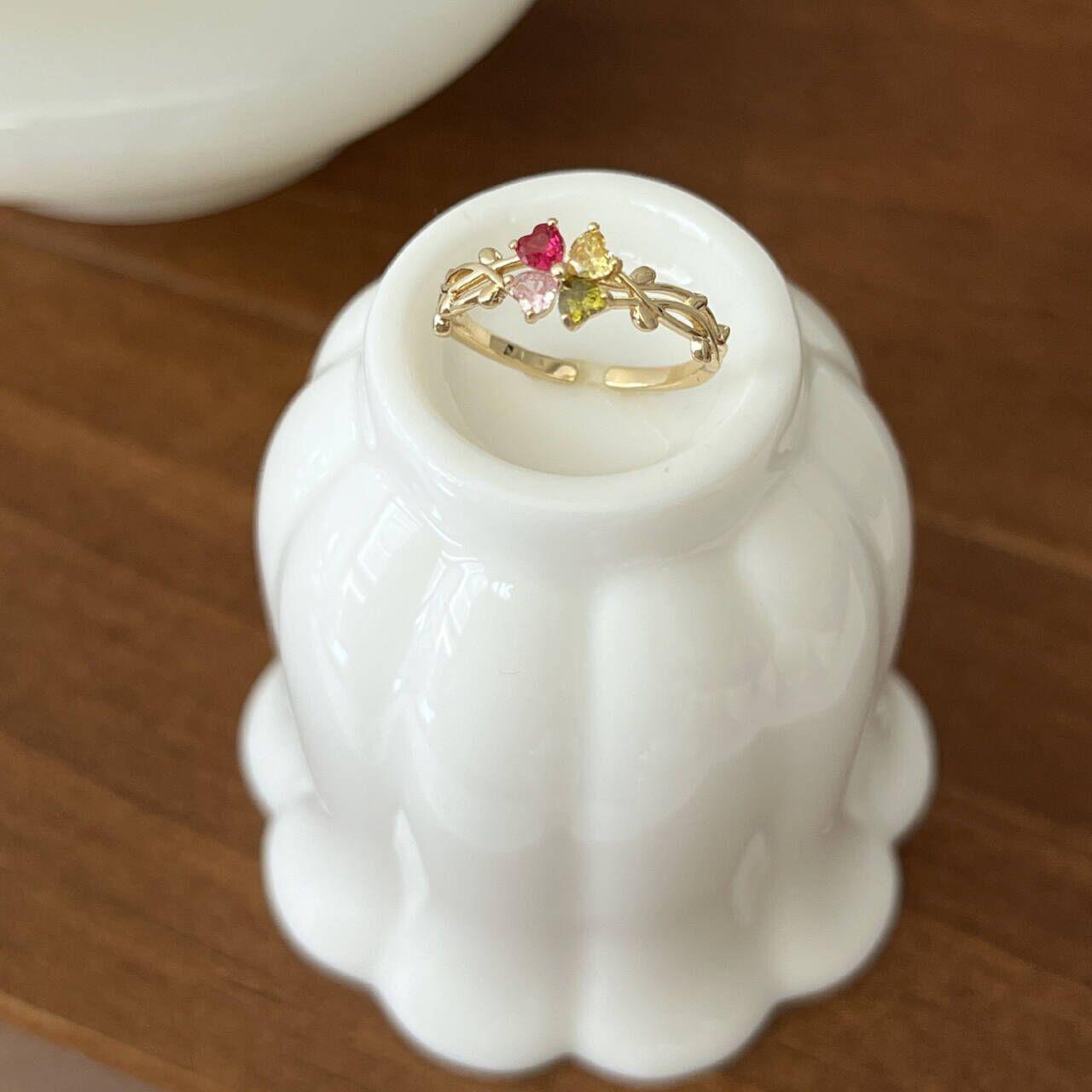 

Уникальное кольцо с чувством дизайна, изысканный четырехлистный клевер, бриллиант цвета розового золота, простое кольцо Niche High-End. One Size