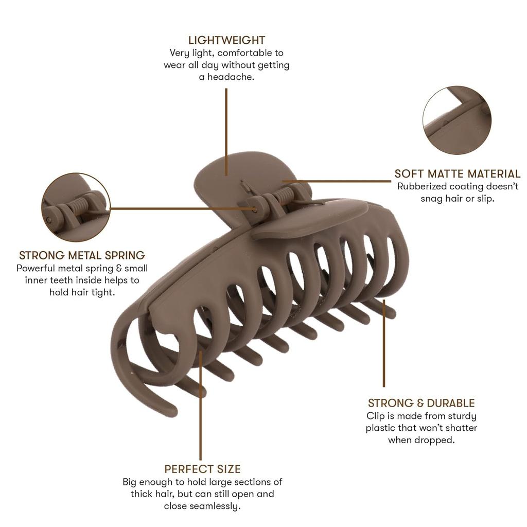 BellaStella Korean Fashion Flower Matte Hair Claw for Women Large Strong Hold Hair Clips for Thick, Thin & Long Clutches Hair Accessories for Women