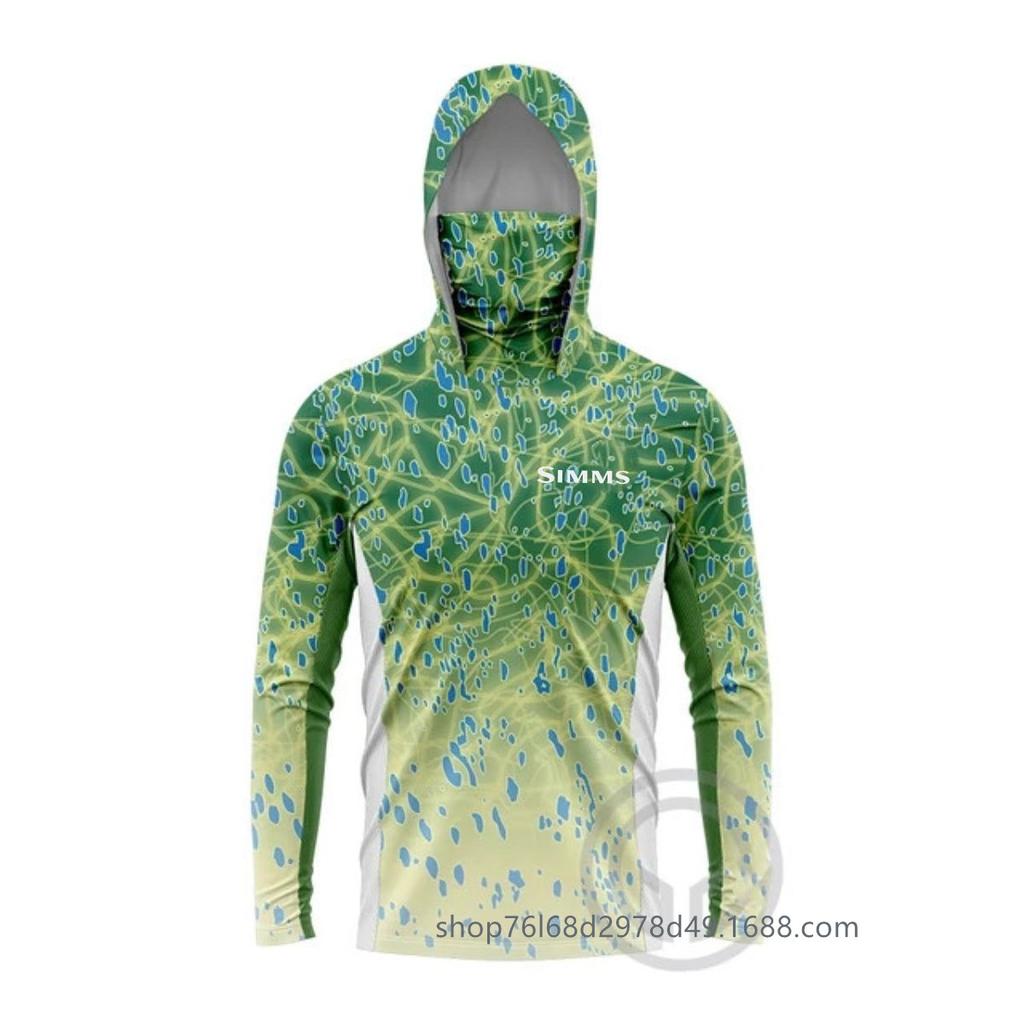 SIMMS Fishing Suit Fly Fishing Luya Hoodie Summer Men's Long Sleeve Sunscreen Clothing Hooded Mask Quick Drying Breathable