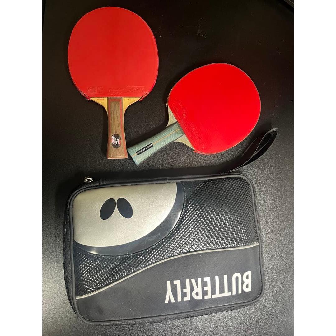 Used Table tennis STIGA Clipper CR and Yasaka racket set with case