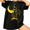 Retro American Cotton Short-sleeved T-shirt with Sailor Moon Print, New for 2026, Unisex, Urban Casual Style