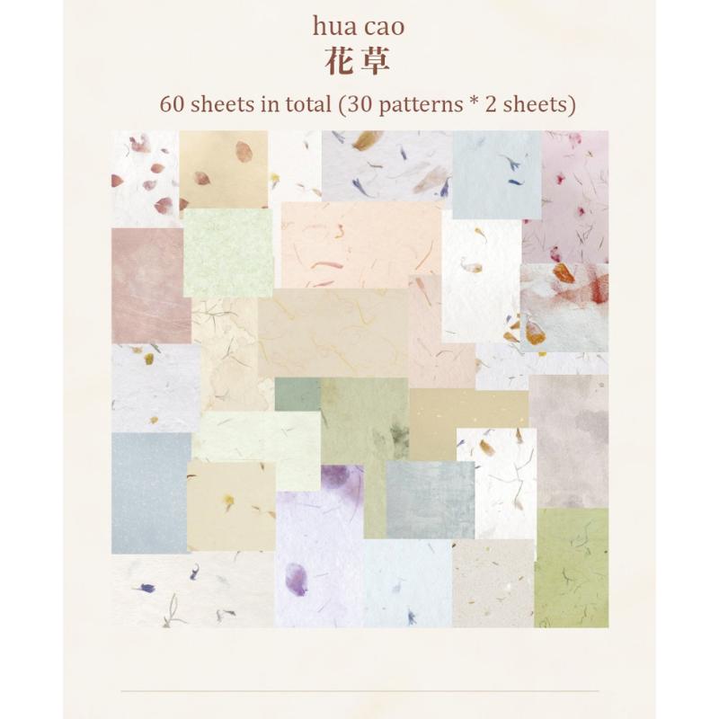 60 Pcs Ins Style Creative Small Fresh Collage Retro Memo Basic Diary Material Paper Collage Scrapbook