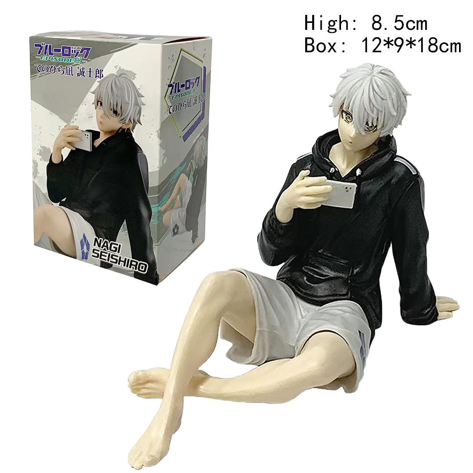 In Stock Blue Lock Nagi Seishiro Sitting Action Mobile Phone Figure Doll Tabletop Model Anime Peripheral Creative Christmas Gift
