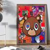 Kanye West Rapper Music Whitepaper Poster Self-adhesive Art Poster Fancy Wall Sticker for Living Room Bar Decoration Painting