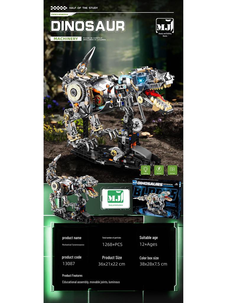 Lego-Compatible Mechanical Parrot, Shark, Whale, and Octopus Assembly Model Toys