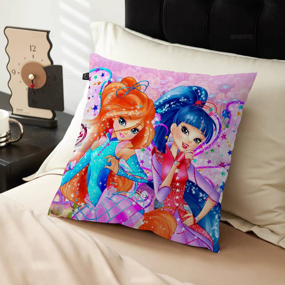 Girl-W-Winx Catoon Clubs Pillow Anime Pillow Sofa Bed Head Pillow Cover Cushion Cover 45x45 Cm Fashion
