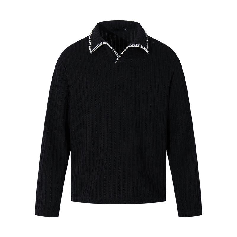 Kisko American-Style High-Fashion Hand-Stitched Wheat Ear Pattern Long-Sleeve T-Shirt for Men and Women, Cleanfit Casual Top with a Sense of Design