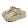 Thick soled perforated shoes for women in summer, height increasing EVA garden shoes, anti slip outer beach shoes, and sandals
