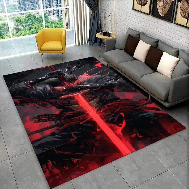 Anime Zoro One P-Piece Cartoon Carpet Rug for Playroom Bedroom Living Room Sofa Home Decor,kid Area Rug Non-slip Floor Mat