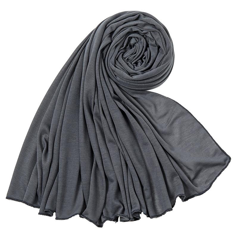 Varm muslimsk mote kvinne myk hijab skjerf sjal vanlig bomullsjersey skjerf turban kvinner lange sjal hodeinnpakning pannebånd abaya