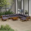 VidaXL Garden Furniture Set 11 Pcs with Cushion Solid Acacia Wood