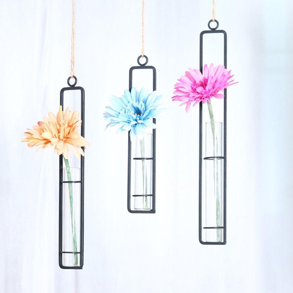 Thickened Hanging Glass Planter Wall Hanging Glass Vase Creative Test Tube Vases  Home Decoration