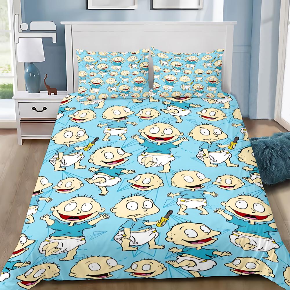 Cartoon Funny Duvet Cover Pillowcase Bedding Set R-Rugrats Adult Boy Girl Bedroom Decoration Children Single Double Large Size