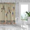 1PC Bohemian style wind chimes and feathers pattern printed shower curtain, waterproof, with 12 hooks, bathroom shower,home use