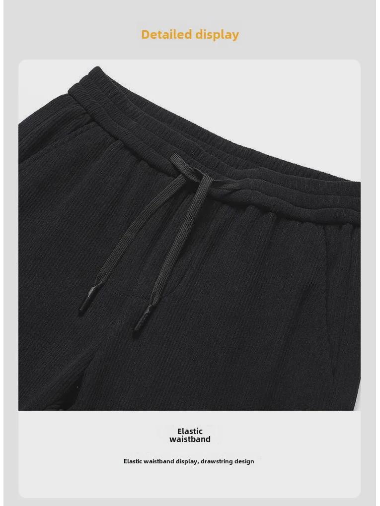 Winter Men's Casual Corduroy Sweatpants - Straight Loose Fit with Plus Velvet