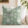 Daisy Pattern Cushion Cover Natural Linen Pillow Cover DoubleSided Print Cushion Cover for Sofa Home Decor