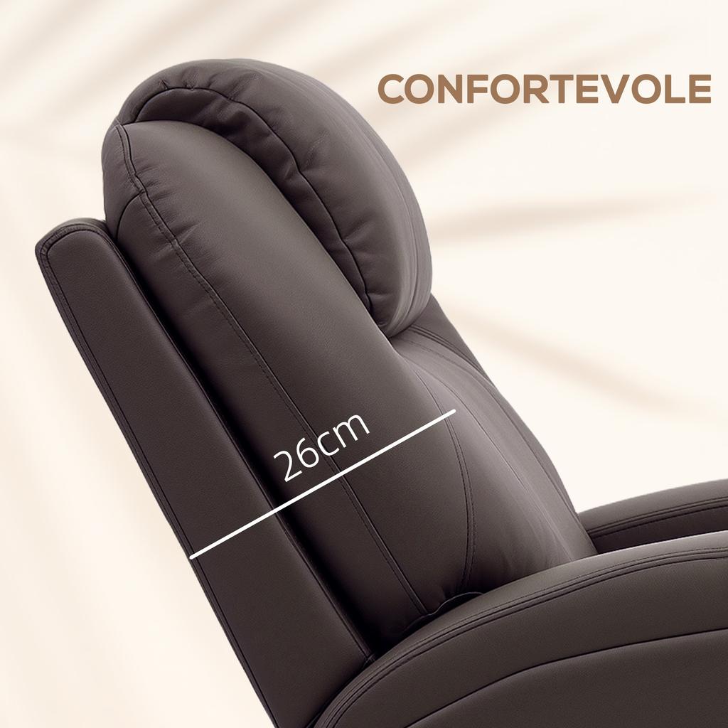 Reclining Massage Armchair with 8 Massage Points and 5 Modes, 84x92x109cm, Dark Brown