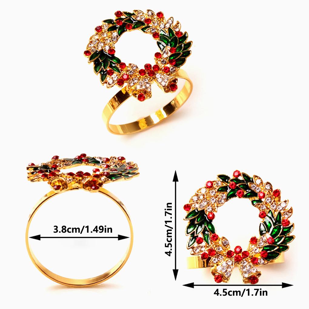 Inel de șervețel de Crăciun din oțel inoxidabil Xmas Suporturi portabile pentru șervețele de hârtie Decor pentru masă de banchet Ornament de restaurant
