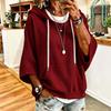 Women's Knit Hoodie with Hood, Loose Fit Pocket Pullover Top for Casual Daily Wear