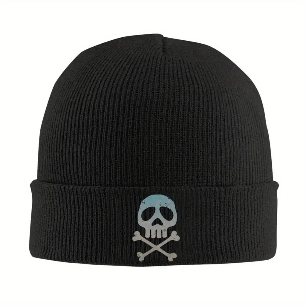 2026 New Skull Space Captain Pirate Cross Bones Knitted Hat Beanies Winter Hats Warm New Harlock Cap For Men Women
