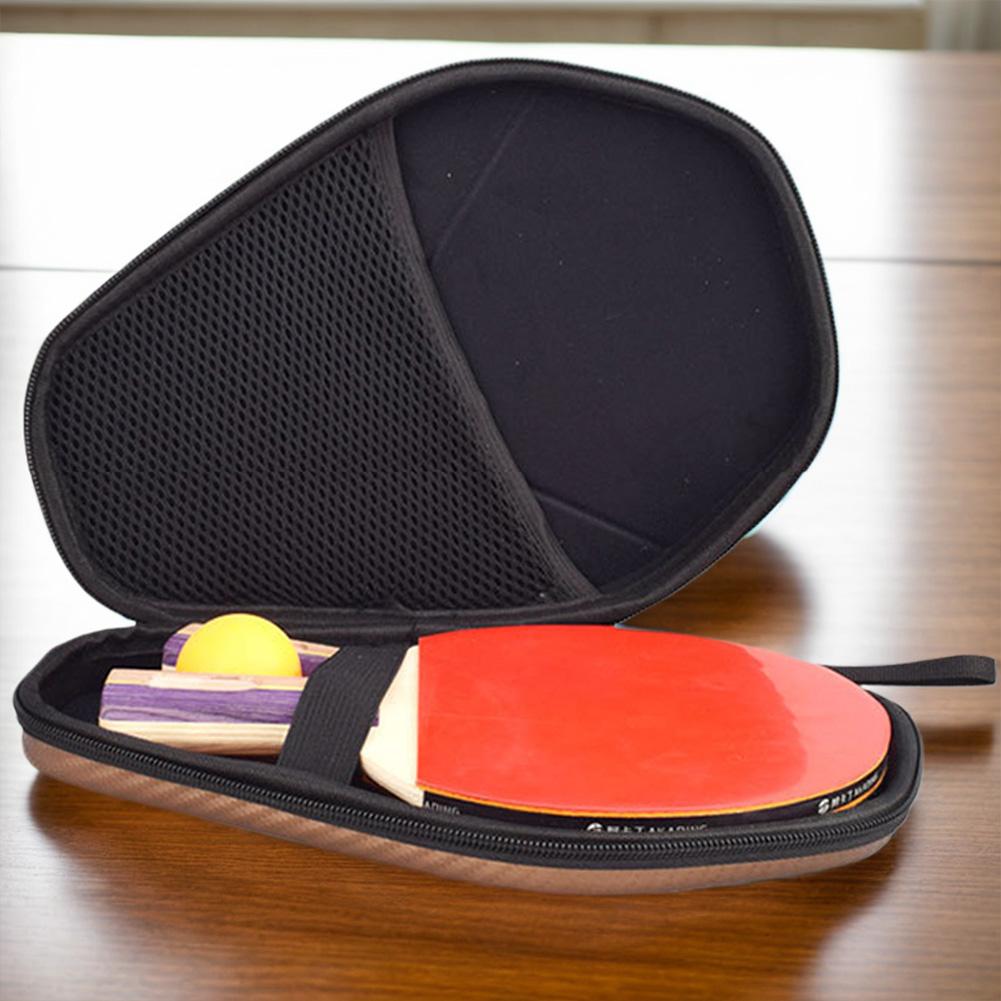Pingpong Paddle Storage Bag with Hand Strap Hard Shell Ping Pong Racket Paddle Cover Bag for 2 Paddles & Multiple Balls