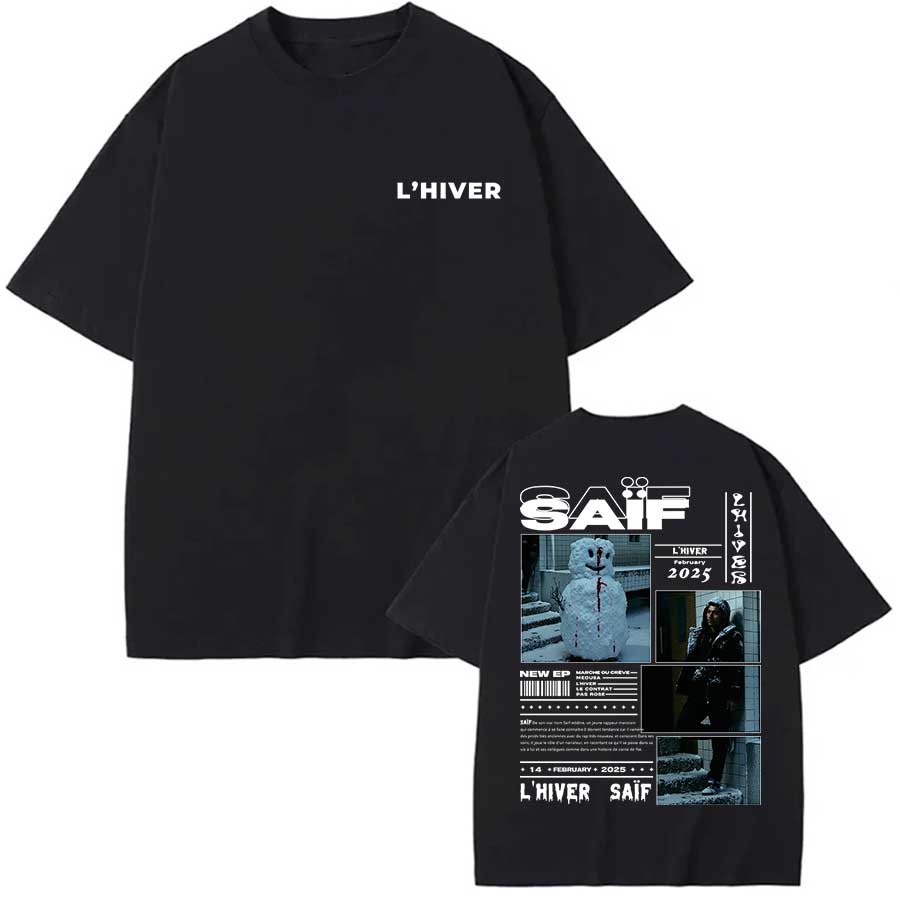 

Rapper Saif LHIVER Album 2025 Saïf T shirt for Men Women Streetwear Tops 100 Cotton TShirt SF1 S