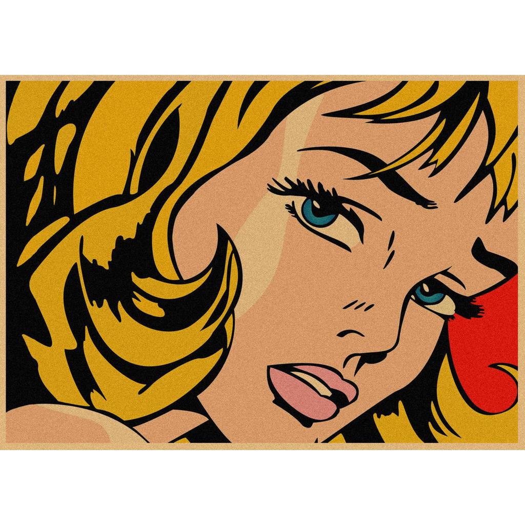 Roy Lichtenstein Pop Art Retro Kraftový plakát pro bar nebo kavárnu Nástěnná dekorace 357